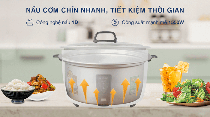 Nồi cơm nắp rời Sharp 5 lít KSH-D55V - Công nghệ, công suất