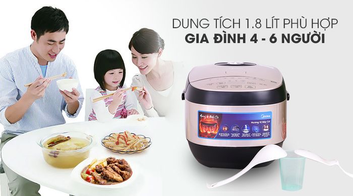 Dung tích nồi cơm điện tử Midea MB-FS5023 1.8 lít