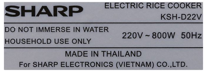 Thương hiệu của nồi cơm Nồi cơm nắp rời Sharp KSH-D22V
