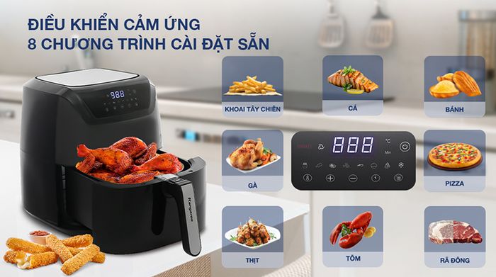 Nồi chiên không dầu Kangaroo KG8AF1A 5.5 lít - Bảng điều khiển