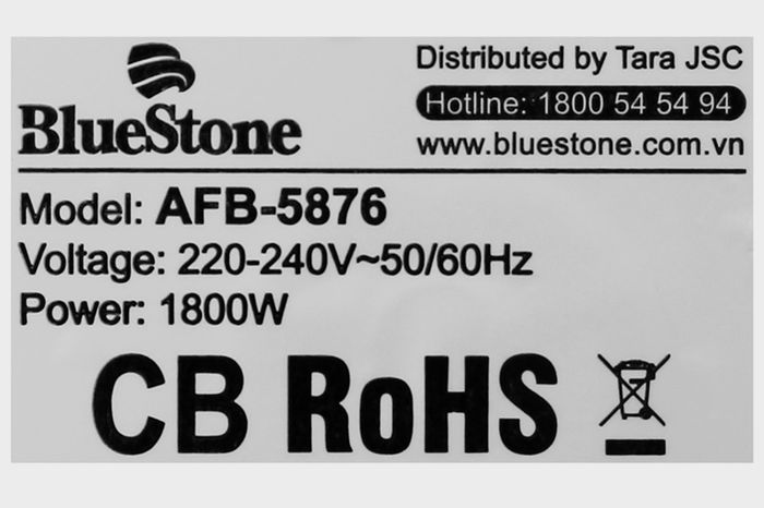 Công suất 1800 W cùng công nghệ Rapid Air, chiên thực phẩm nhanh chóng - Nồi chiên không dầu Bluestone AFB-5876 5 lít