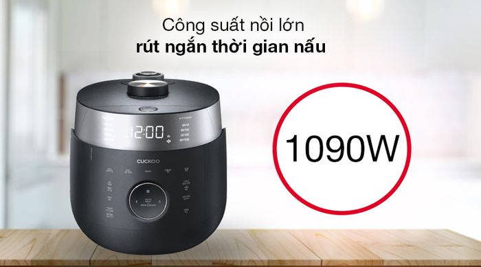 Nồi cơm cao tần Cuckoo 1.08 lít CRP-LHTR0609F/BKSIVNCV - Tiết kiệm thời gian nấu với công suất mạnh mẽ 1090W