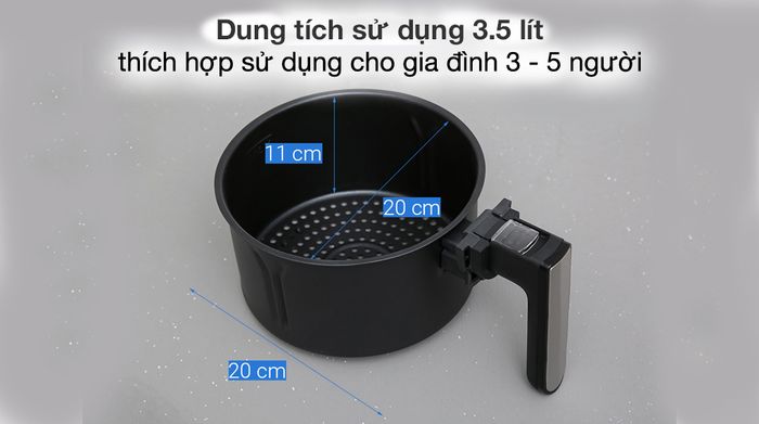 Nồi chiên không dầu Cuckoo CAF-F0410T - Dung tích sử dụng