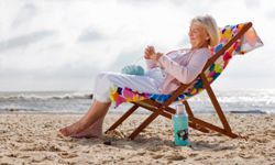 woman relaxing on a beach