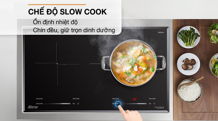 Chế độ Slow Cook - Bếp từ đôi lắp âm Sunhouse Mama MMB82052-TMD
