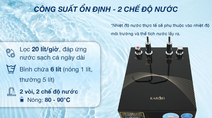 Máy lọc nước RO nóng nguội Karofi KAH-X29 11 lõi - Công suất