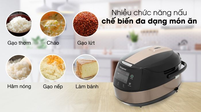 Nồi cơm điện tử Kangaroo 1.8 lít KG18DR8 - Chế độ nấu
