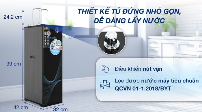 Máy lọc nước RO nóng nguội lạnh Karofi KAD-X56 11 lõi - Thiết kế