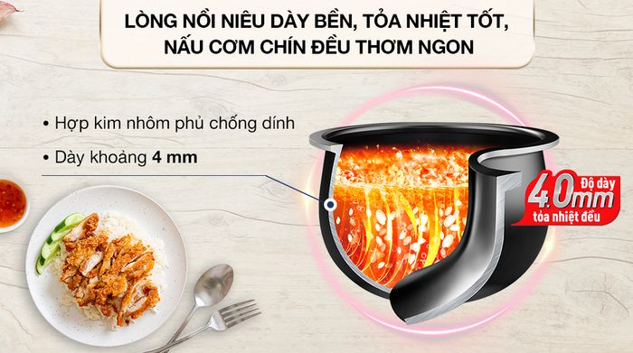 Nồi cơm điện tử Tefal 1.8 lít RK737868 - Lòng nồi niêu