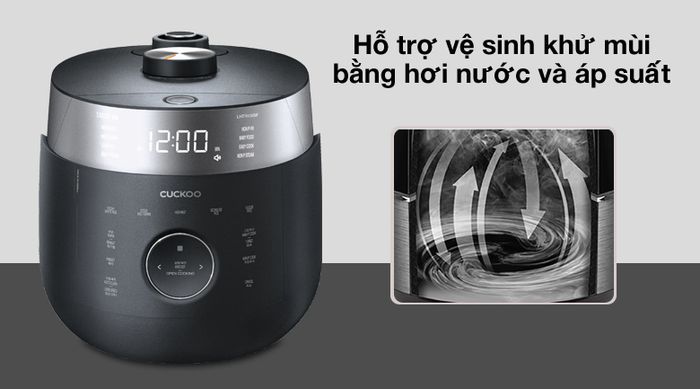 Vệ sinh bằng hơi nước - Nồi cơm cao tần Cuckoo 1.8 lít CRP-LHTR1009F/BKSIVNCV