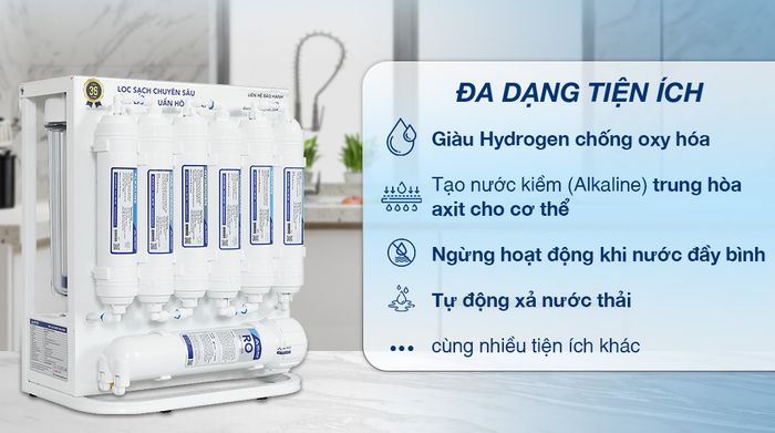 Máy lọc nước RO Hòa Phát HWU1A 1022 10 lõi - Tiện ích