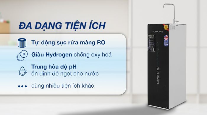 Máy lọc nước RO Sunhouse UltraPURE SHA8891KL 10 lõi - Tiện ích