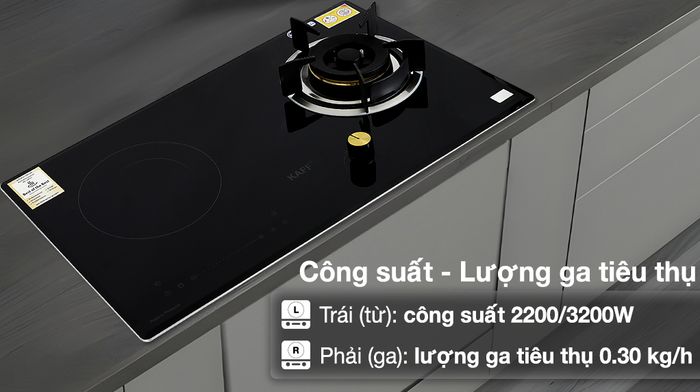 Bếp từ ga KAFF KF-088IG - Công suất - Lượng ga tiêu thụ