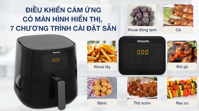 Nồi chiên không dầu Philips HD9280/90 6.2 lít - Bảng điều khiển