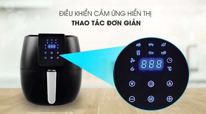 Bảng điều khiển dễ dùng - Nồi chiên không dầu Magic A-805 6.5 lít