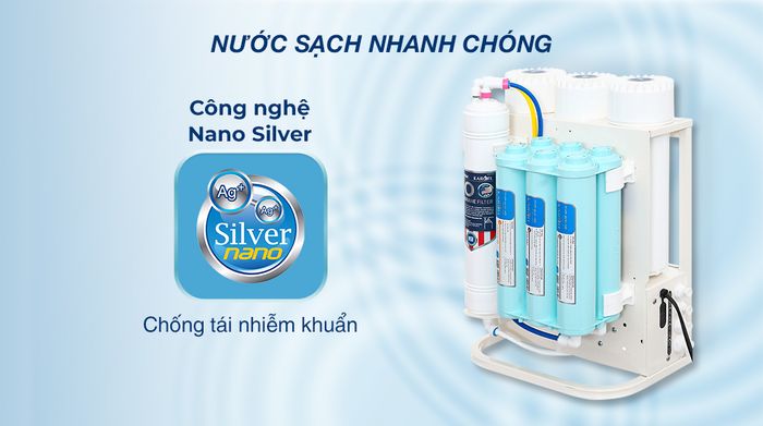 Máy lọc nước RO âm tủ Karofi KAQ-U06 - Công nghệ kháng khuẩn Nano Silver