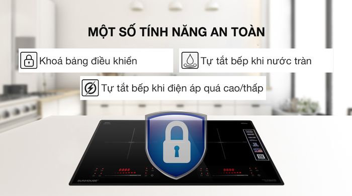 Tính năng an toàn - Bếp từ đôi lắp âm Sunhouse SHB82062-MMD