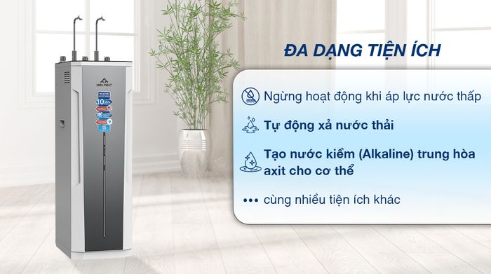 Máy lọc nước RO nóng nguội lạnh Hòa Phát HPN635 10 lõi - Tiện ích
