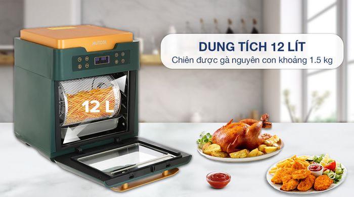 Lò chiên không dầu Mutosi MF-99D 12 lít - Dung tích