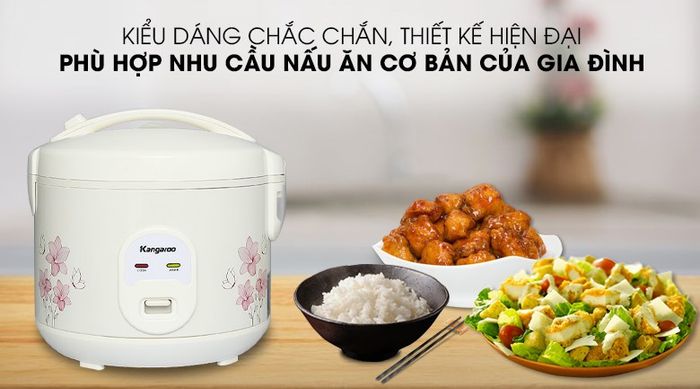 Thiết kế trang nhã Nồi cơm điện nắp gài Kangaroo 1.2 lít KG12RC1