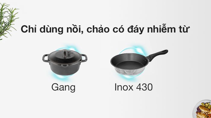 Bếp từ đôi lắp âm Bluestone ICB-6833 - Chảo, nồi phù hợp