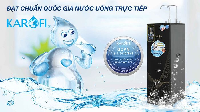Chuẩn quốc gia nước uống trực tiếp - Máy lọc nước RO nóng nguội tủ đứng Karofi KAH-X29 11 lõi