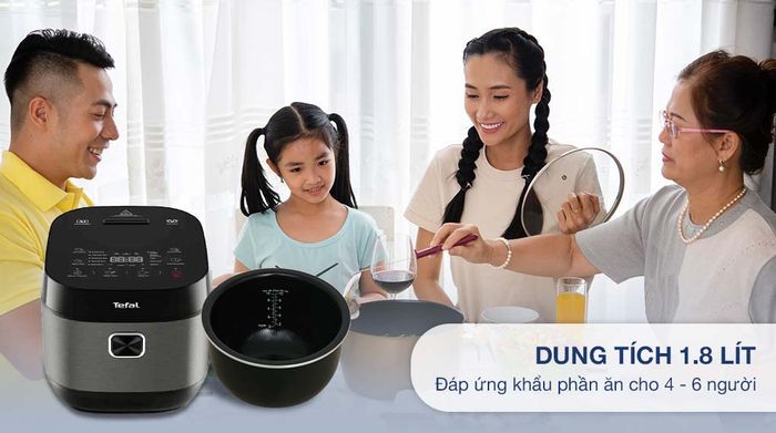 Nồi cơm điện tử Tefal 1.8 lít Delirice Plus RK776B68 - Dung tích