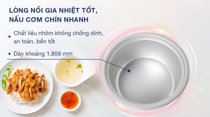 Nồi cơm nắp rời Sharp 5 lít KSH-D55V - Lòng nồi