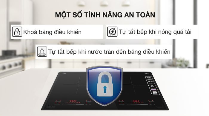 Tính năng an toàn - Bếp từ đôi lắp âm Sunhouse Mama MMB82052-TMD
