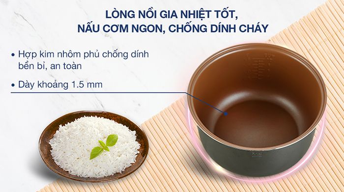 Nồi cơm điện nắp gài BlueStone 1.8 lít RCB-5520 - Lòng nồi