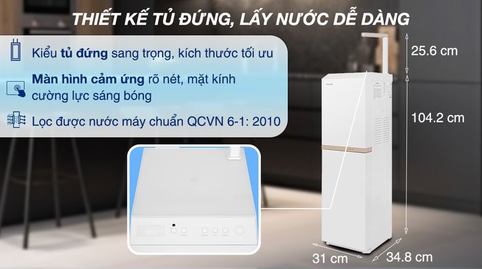 Máy lọc nước RO nóng nguội Toshiba TWP-H2396SVN(W) 10 lõi - Thiết kế