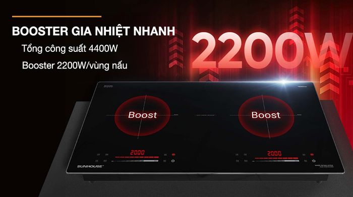 Công suất - Bếp từ đôi lắp âm Sunhouse SHB82062-MMD