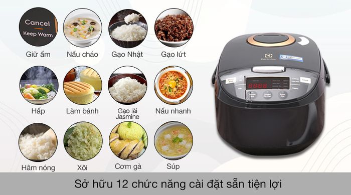 Nồi cơm điện tử 1 lít Electrolux E7RC1-550K - Chế độ nấu