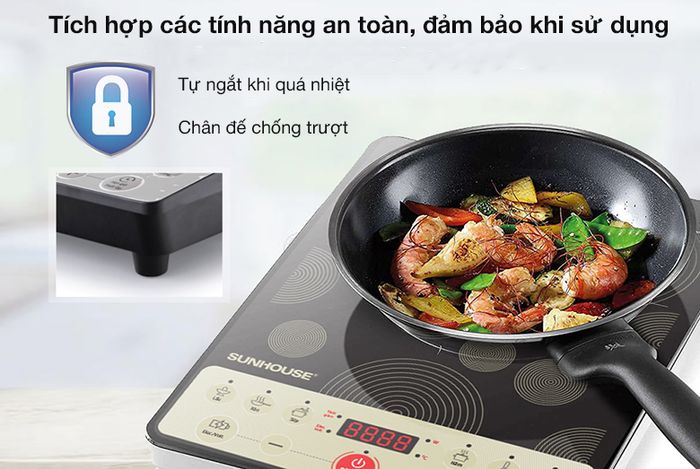 Tính năng an toàn - Bếp từ Sunhouse SHD6162