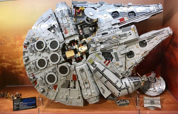 A Lego replica of the Star Wars Millennium Falcon