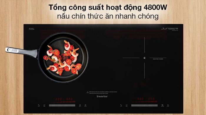 Bếp từ hồng ngoại Junger SIS-68 - Thiết kế bếp từ hồng ngoại 2 vùng nấu có tổng công suất hoạt động 4800W