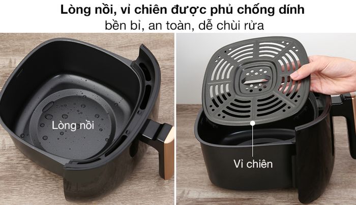 Chất liệu - Nồi chiên không dầu Ava AF358T 4 lít