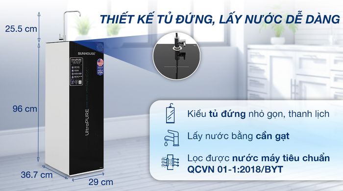 Máy lọc nước RO Sunhouse UltraPURE SHA8891KL 10 lõi - Thiết kế