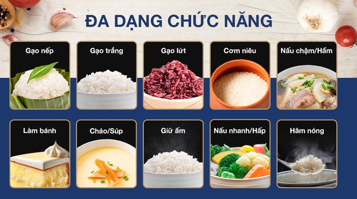 Nồi cơm điện tử Tefal 1.8 lít RK737868 - Đa dạng chức năng