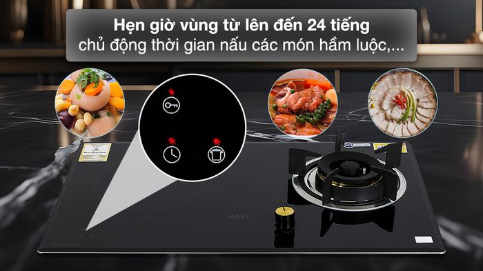 Bếp từ ga KAFF KF-088IG - Hẹn giờ