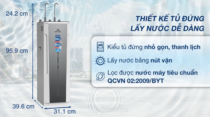 Máy lọc nước RO nóng nguội lạnh Hòa Phát HPN635 10 lõi - Thiết kế