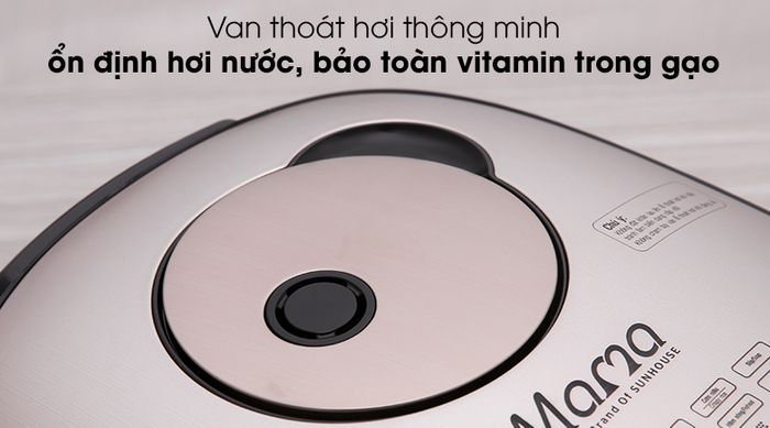 Nồi cơm điện cao tần Sunhouse Mama 1.5 lít SHD8955 - Van thoát hơi thông minh
