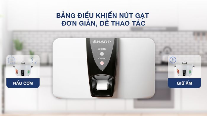 Nồi cơm nắp rời Sharp 5 lít KSH-D55V - Bảng điều khiển