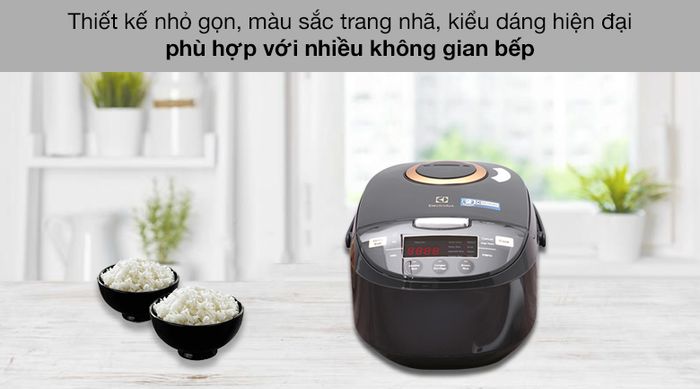 Nồi cơm điện tử 1 lít Electrolux E7RC1-550K - Thiết kế nhỏ gọn
