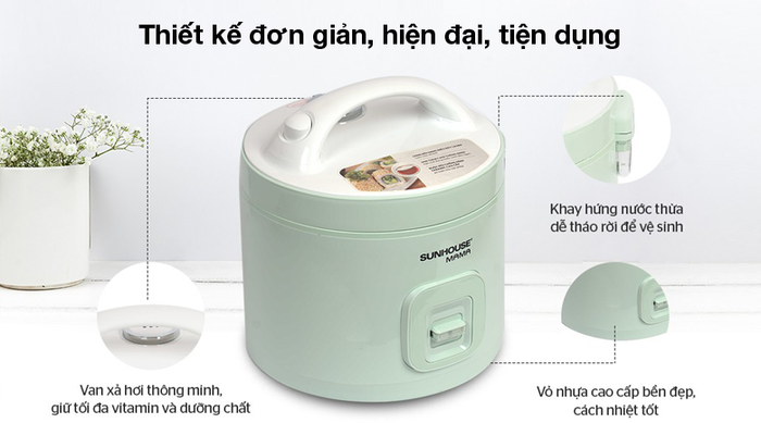 Trang nhã - Nồi cơm nắp gài Sunhouse Mama 1.8 lít SHD8665B