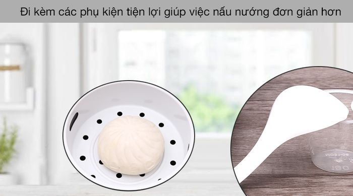 Nồi cơm điện tử 1 lít Electrolux E7RC1-550K - Nhiều phụ kiện tiện lợi