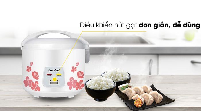 Dễ dùng với nút gạt - Nồi cơm điện nắp gài Comfee 1.8 lít CR-CM1820(C)