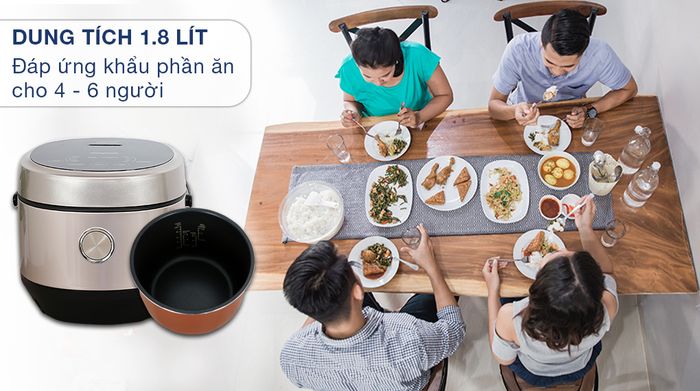 Nồi cơm điện tử Kangaroo 1.8 lít KG18DR12 - Dung tích