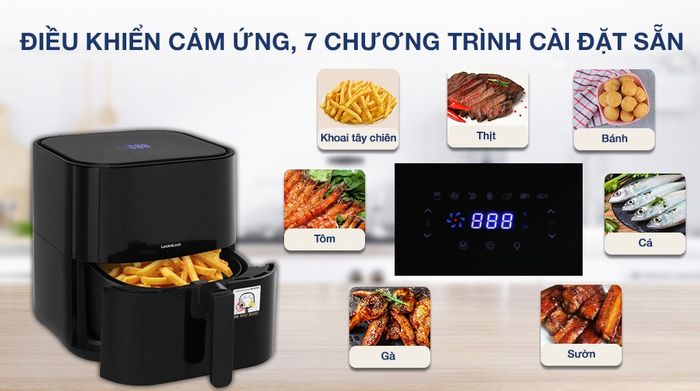 Nồi chiên không dầu Lock&Lock EJF996BLK 5.5 lít - Bảng điều khiển