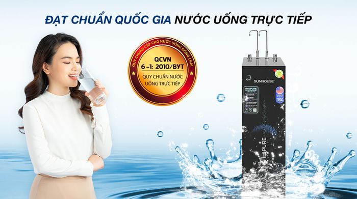 Máy lọc nước RO nóng nguội lạnh Sunhouse UltraPURE SHA76622KL 10 lõi - Đạt chuẩn